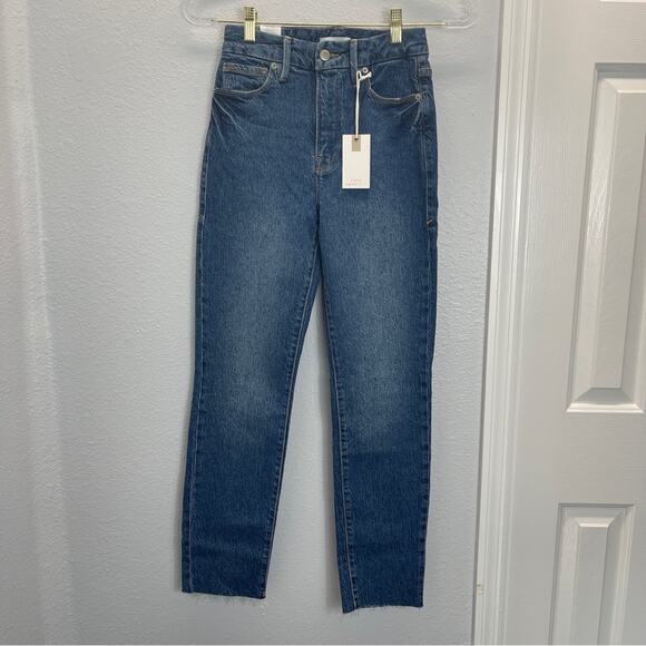 GA Good Classic Raw Hem High Rise Jeans size 0 waist 25 - Picture 2 of 13